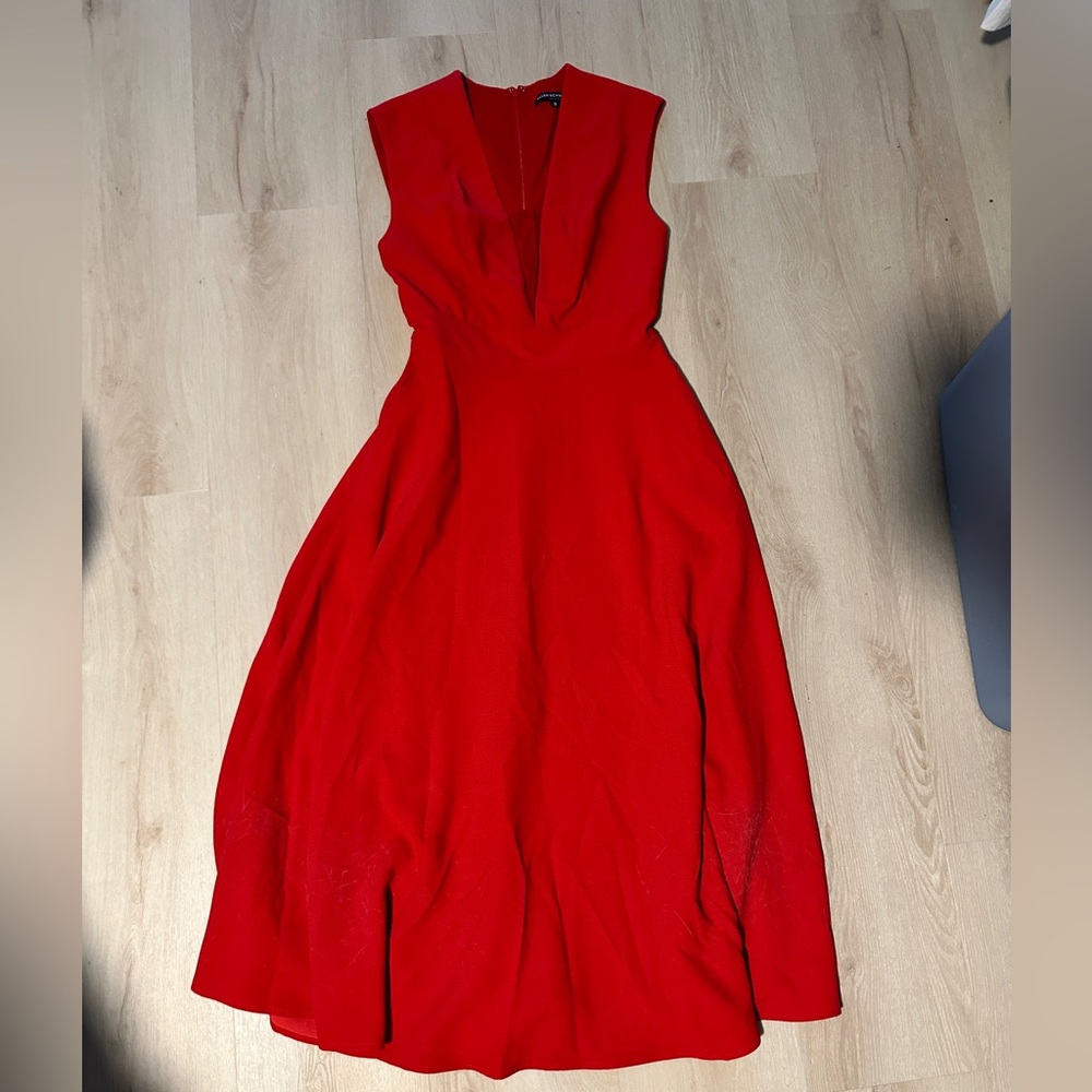 Allen Schwartz. Red Midi Dress 8
